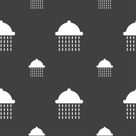 shower icon sign. Seamless pattern on a gray background. Vector illustrationのイラスト素材