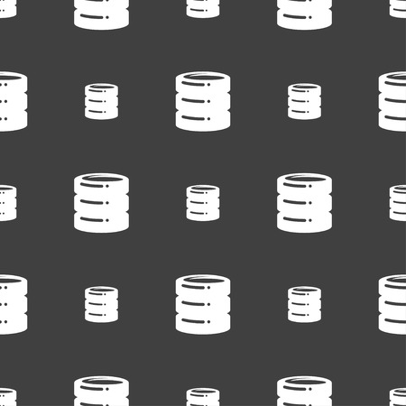 hard drive date base icon sign. Seamless pattern on a gray background. Vector illustrationのイラスト素材