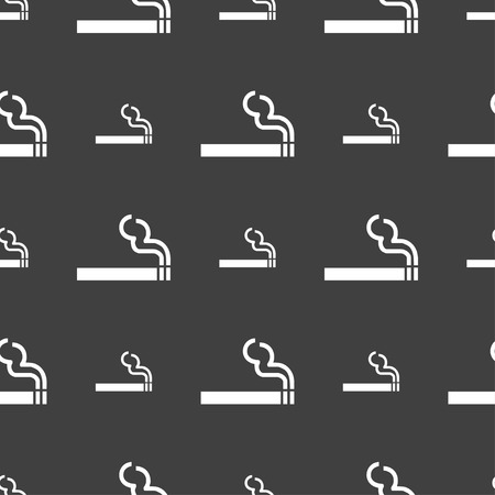 cigarette smoke icon sign. Seamless pattern on a gray background. Vector illustrationのイラスト素材