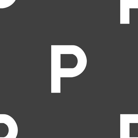 parking icon sign. Seamless pattern on a gray background. Vector illustrationのイラスト素材