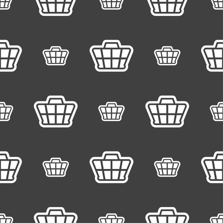 Shopping Cart icon sign. Seamless pattern on a gray background. Vector illustrationのイラスト素材