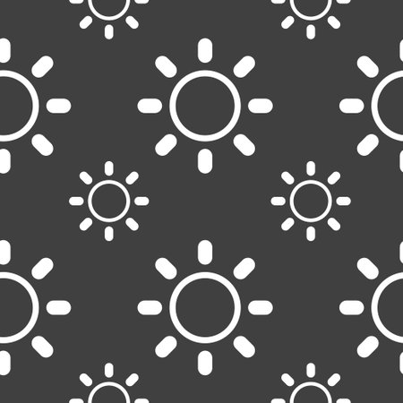 Brightness icon sign. Seamless pattern on a gray background. Vector illustrationのイラスト素材