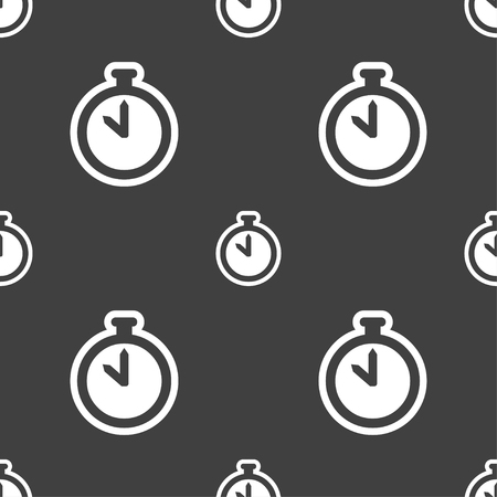 The stopwatch icon sign. Seamless pattern on a gray background. Vector illustrationのイラスト素材