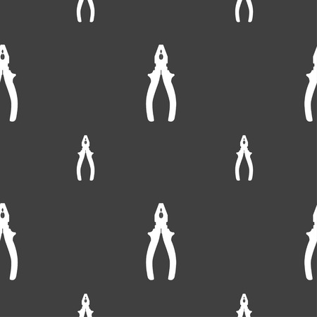 pliers icon sign. Seamless pattern on a gray background. Vector illustrationのイラスト素材