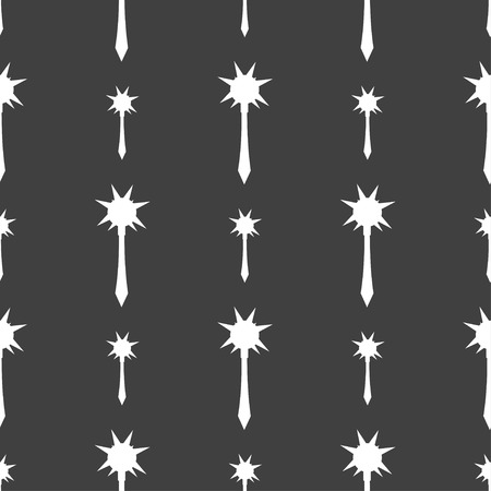 Mace icon sign. Seamless pattern on a gray background. Vector illustrationのイラスト素材