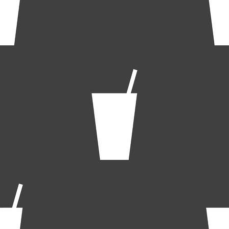cocktail icon sign. Seamless pattern on a gray background. Vector illustrationのイラスト素材