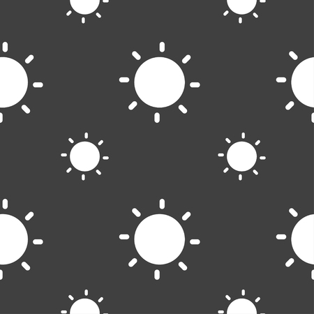 Sun icon sign. Seamless pattern on a gray background. Vector illustrationのイラスト素材