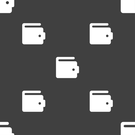 purse icon sign. Seamless pattern on a gray background. Vector illustrationのイラスト素材