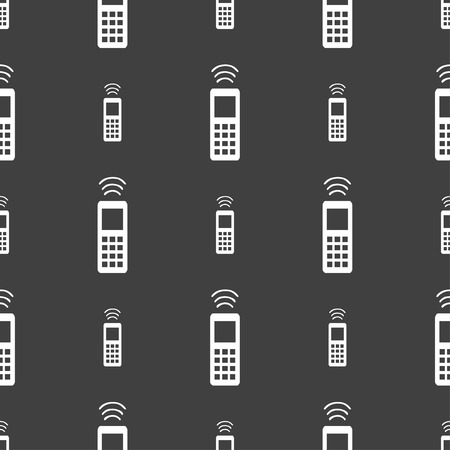 the remote control icon sign. Seamless pattern on a gray background. Vector illustrationのイラスト素材
