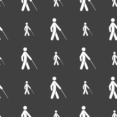 blind icon sign. Seamless pattern on a gray background. Vector illustrationのイラスト素材