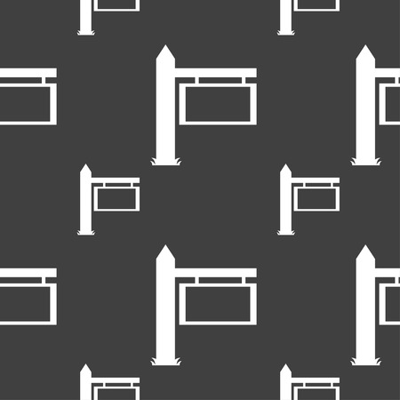 Information Road Sign icon sign. Seamless pattern on a gray background. Vector illustrationのイラスト素材