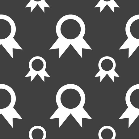 Award, Prize for winner icon sign. Seamless pattern on a gray background. Vector illustrationのイラスト素材
