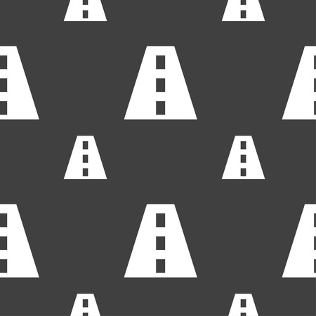 Road icon sign. Seamless pattern on a gray background. Vector illustrationのイラスト素材