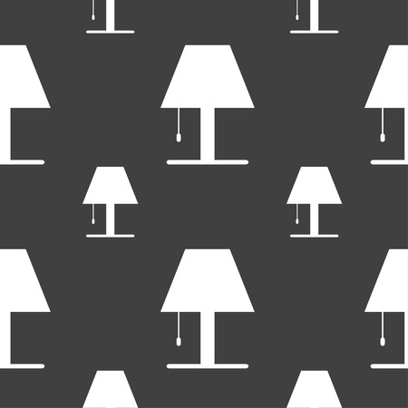 Lamp icon sign. Seamless pattern on a gray background. Vector illustrationのイラスト素材