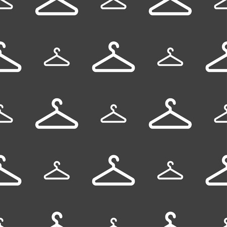 clothes hanger icon sign. Seamless pattern on a gray background. Vector illustrationのイラスト素材
