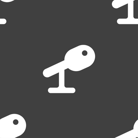 Microphone, Speaker icon sign. Seamless pattern on a gray background. Vector illustrationのイラスト素材