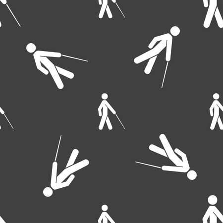 blind icon sign. Seamless pattern on a gray background. Vector illustrationのイラスト素材