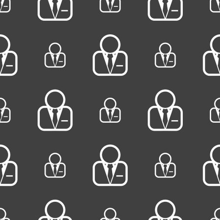 Avatar icon sign. Seamless pattern on a gray background. Vector illustrationのイラスト素材