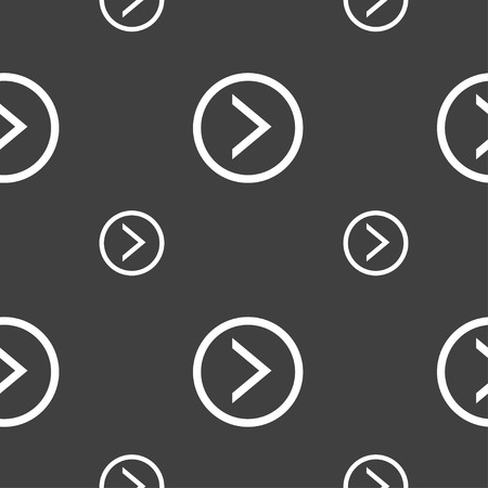 Arrow right, Next icon sign. Seamless pattern on a gray background. Vector illustrationのイラスト素材