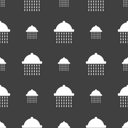 shower icon sign. Seamless pattern on a gray background. Vector illustrationのイラスト素材