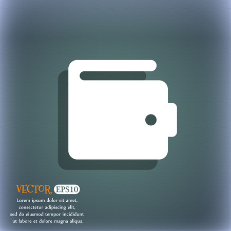 purse icon symbol on the blue-green abstract background with shadow and spaceのイラスト素材