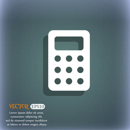 Calculator, Bookkeeping  icon symbol on the blue-green abstract background with shadow and spaceのイラスト素材