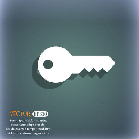 key icon symbol on the blue-green abstract background with shadow and spaceのイラスト素材