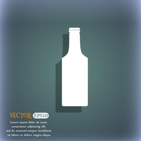 bottle icon symbol on the blue-green abstract background with shadow and spaceのイラスト素材