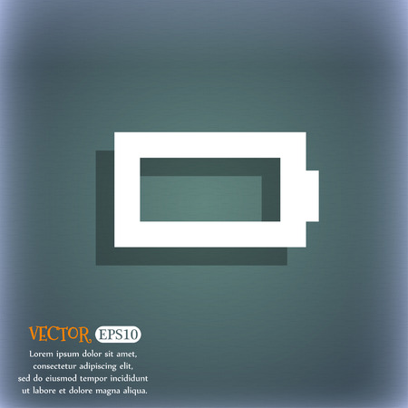 Battery empty icon symbol on the blue-green abstract background with shadow and spaceのイラスト素材