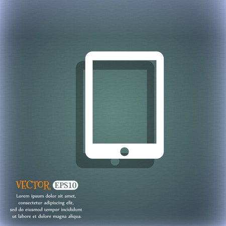 Smartphone sign icon. Support symbol. Call center. On the blue-green abstract background with shadow and space for your text. Vector illustrationのイラスト素材