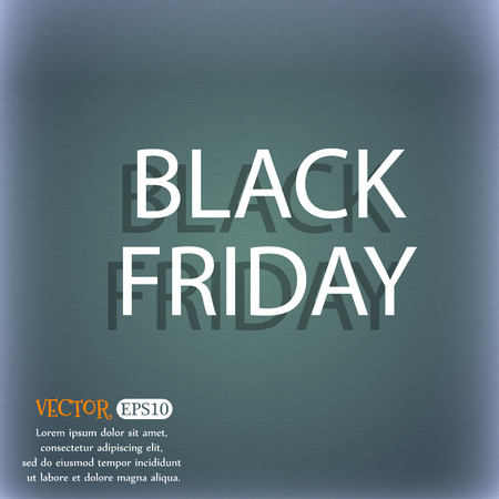 Black friday sign icon. Sale symbol.Special offer label. On the blue-green abstract background with shadow and space for your text. Vector illustrationのイラスト素材