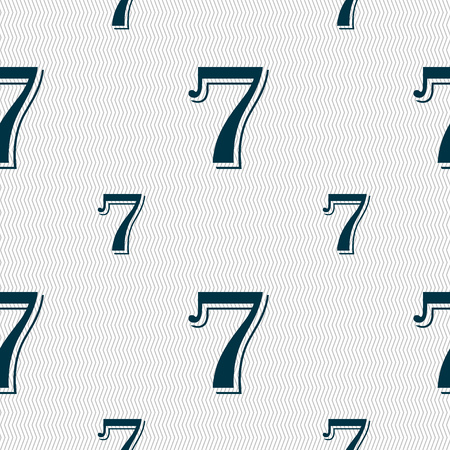number seven icon sign. Seamless pattern with geometric texture. Vector illustrationのイラスト素材