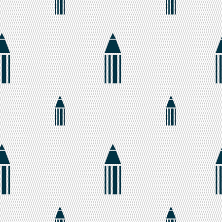 Pencil sign icon. Edit content button. Seamless pattern with geometric texture. Vector illustrationのイラスト素材