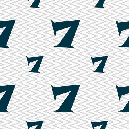 number seven icon sign. Seamless pattern with geometric texture. Vector illustrationのイラスト素材