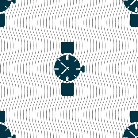 watches icon symbol . Seamless pattern with geometric texture. Vector illustrationのイラスト素材