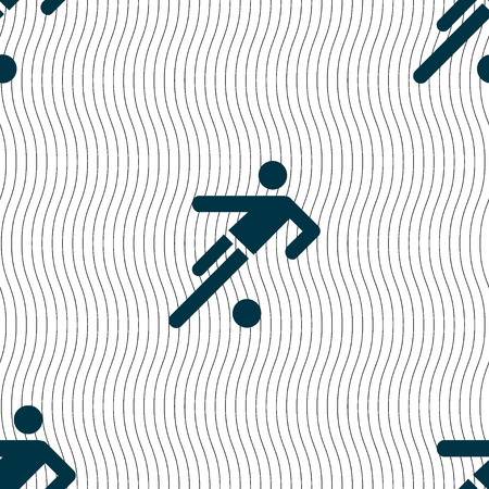 football player icon. Seamless pattern with geometric texture. Vector illustrationのイラスト素材