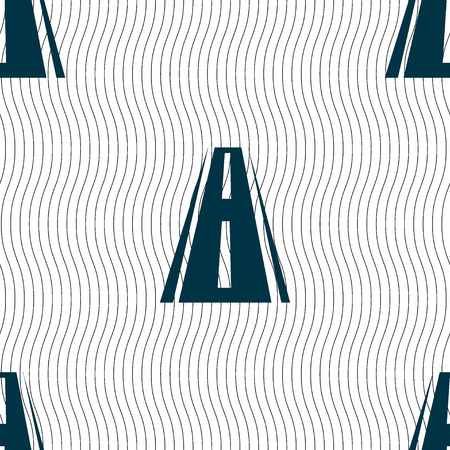 Road icon sign. Seamless pattern with geometric texture. Vector illustrationのイラスト素材