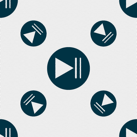 play button icon. Seamless pattern with geometric texture. Vector illustrationのイラスト素材