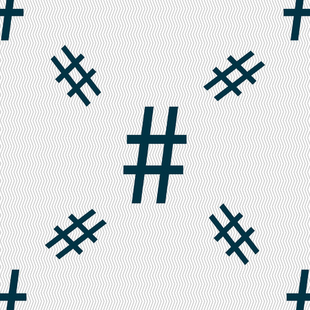 hash tag icon. Seamless pattern with geometric texture. Vector illustrationのイラスト素材