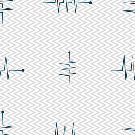 Cardiogram monitoring sign icon. Heart beats symbol. Seamless abstract background with geometric shapes. Vector illustrationのイラスト素材