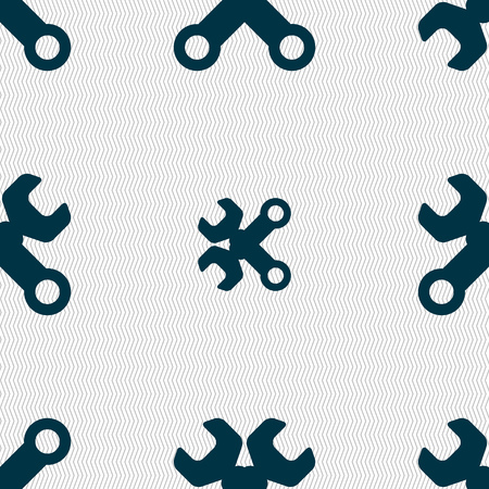 Wrench key sign icon. Service tool symbol. Seamless abstract background with geometric shapes. Vector illustrationのイラスト素材