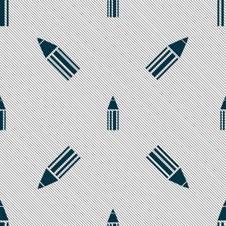 Pencil sign icon. Edit content button. Seamless pattern with geometric texture. Vector illustrationのイラスト素材