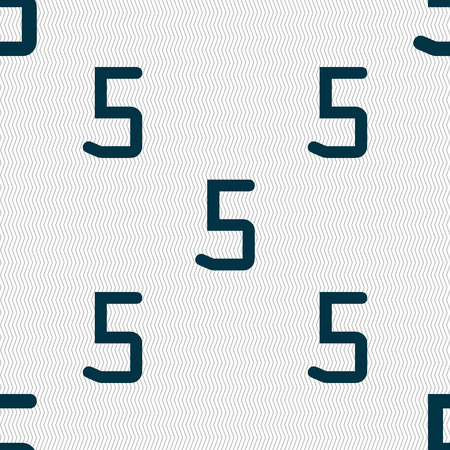 number five icon sign. Seamless abstract background with geometric shapes. Vector illustrationのイラスト素材