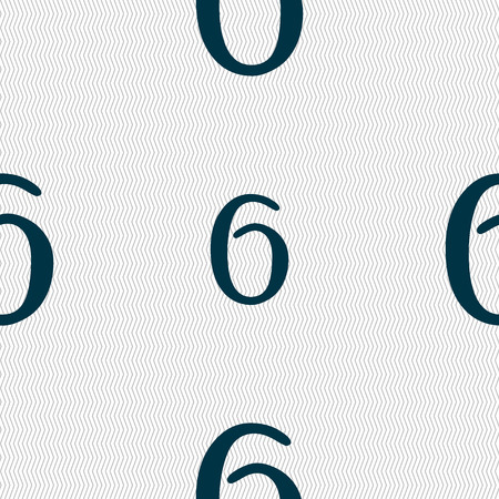 number six icon sign. Seamless abstract background with geometric shapes. Vector illustrationのイラスト素材