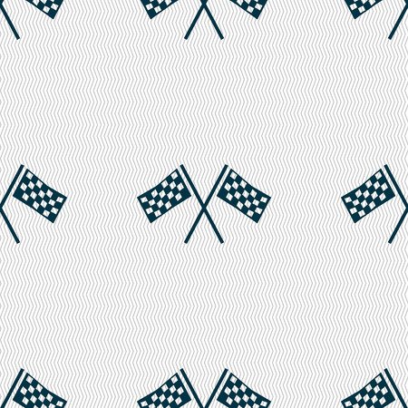 Race Flag Finish icon sign. Seamless abstract background with geometric shapes. Vector illustrationのイラスト素材