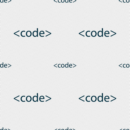 Code sign icon. Programming language symbol. Seamless abstract background with geometric shapes. Vector illustrationのイラスト素材