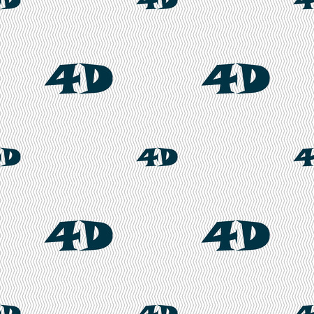 4D sign icon. 4D New technology symbol. Seamless abstract background with geometric shapes. Vector illustrationのイラスト素材