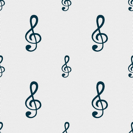 treble clef icon. Seamless abstract background with geometric shapes. Vector illustrationのイラスト素材