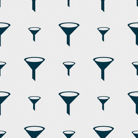 Funnel icon sign. Seamless abstract background with geometric shapes. Vector illustrationのイラスト素材