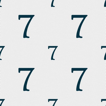 number seven icon sign. Seamless abstract background with geometric shapes. Vector illustrationのイラスト素材